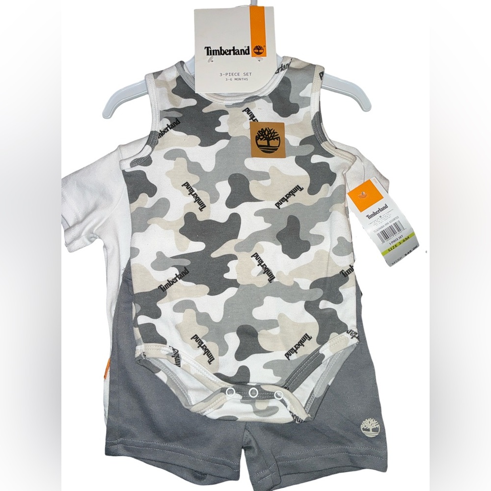 Timberland Camo Baby 3 Piece Set NWT